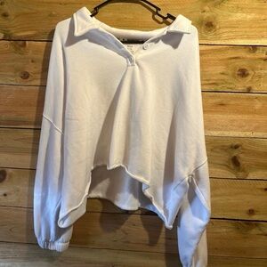 Aerie white collared crewneck size XL